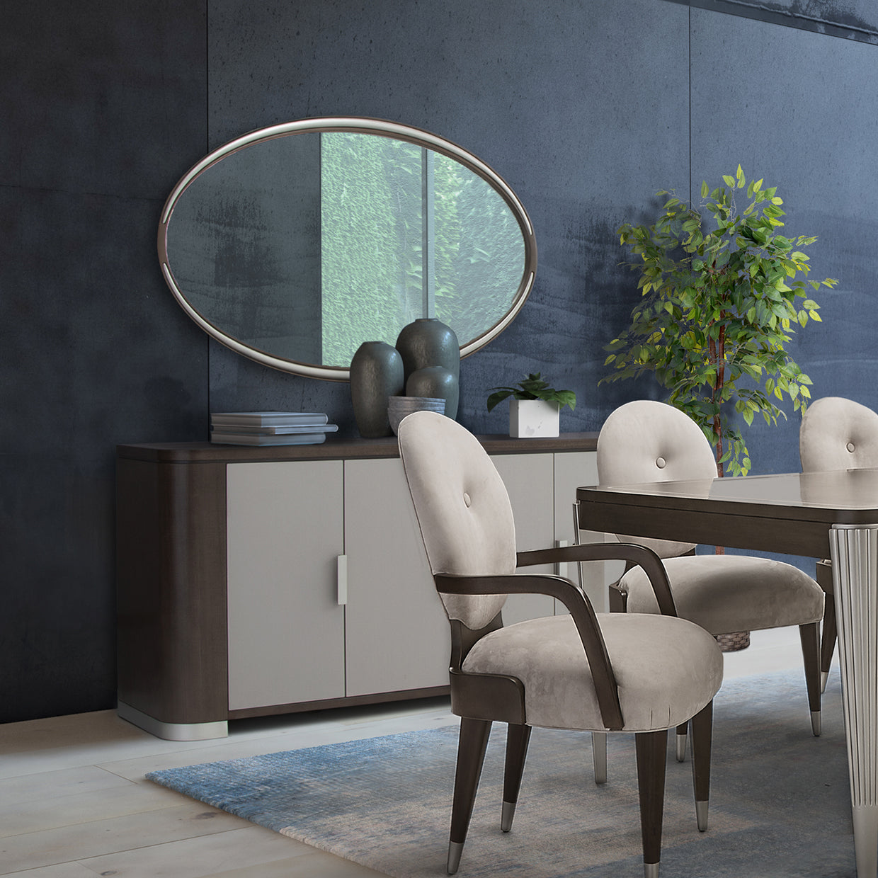 Roxbury Park Sideboard & Mirror - Slate