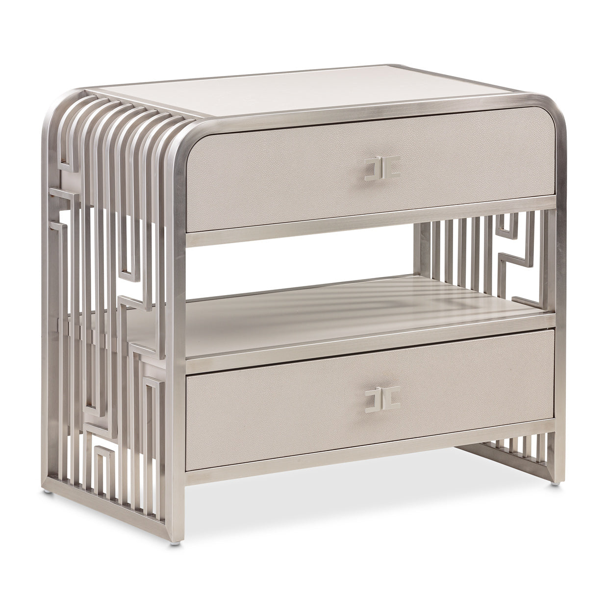Roxbury Park Metal Nightstand - Stainless Steel