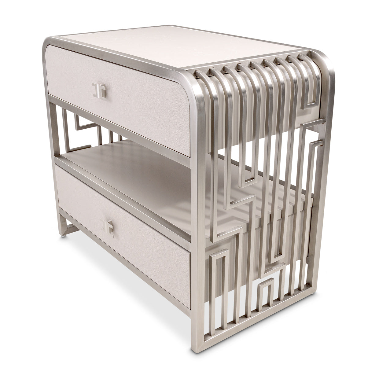 Roxbury Park Metal Nightstand - Stainless Steel