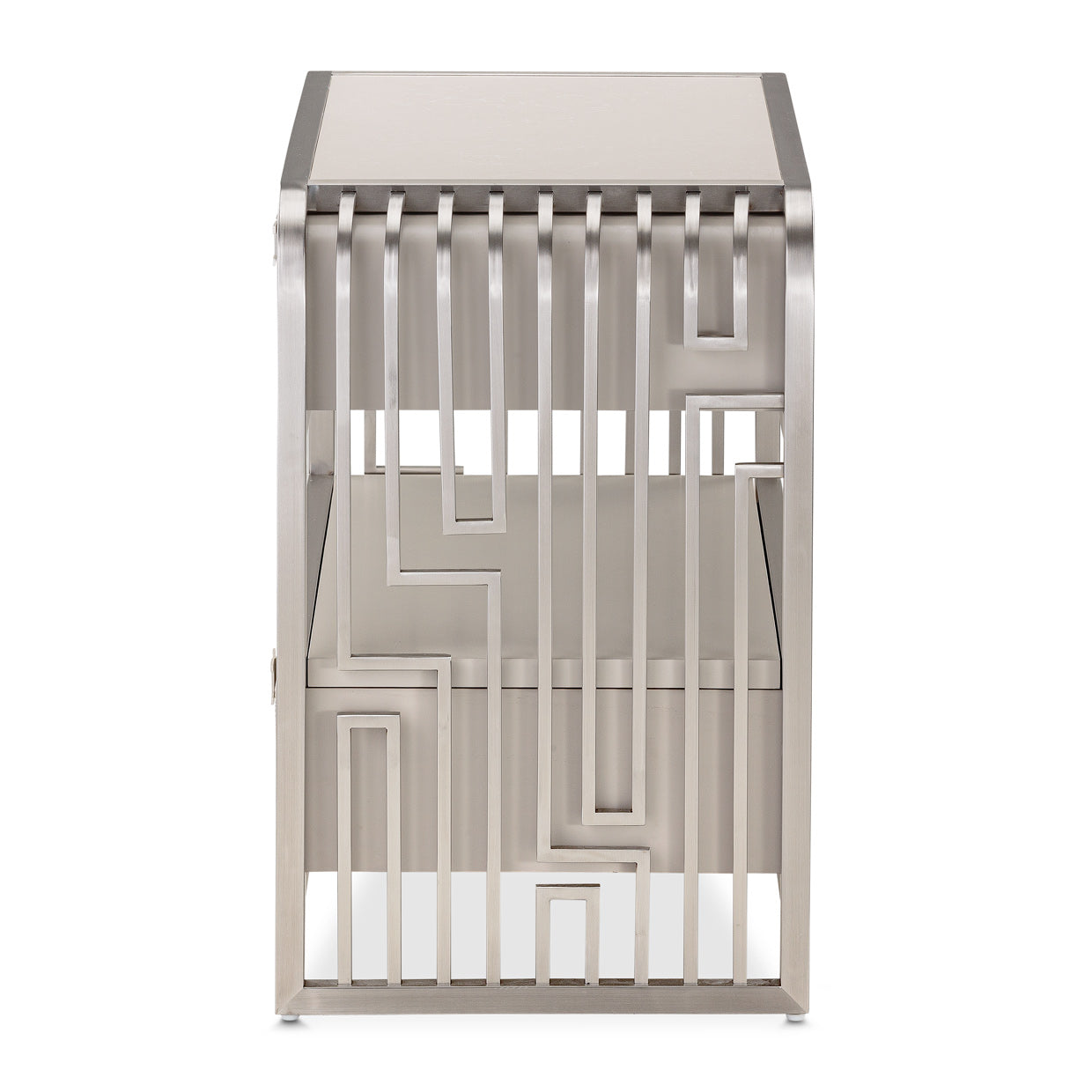 Roxbury Park Metal Nightstand - Stainless Steel