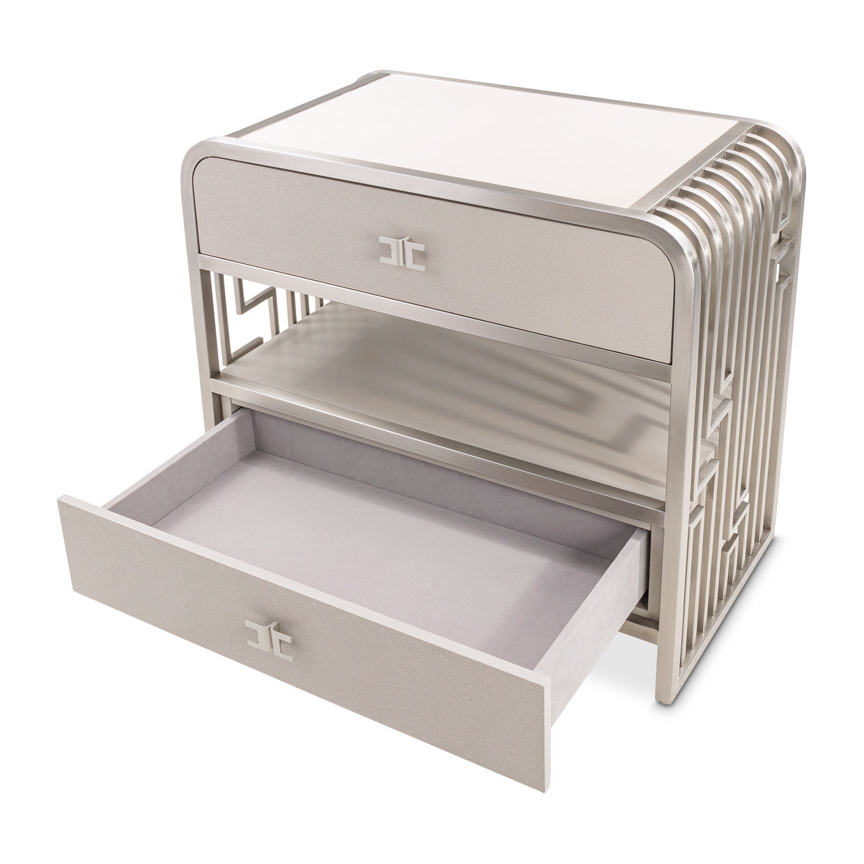 Roxbury Park Metal Nightstand - Stainless Steel
