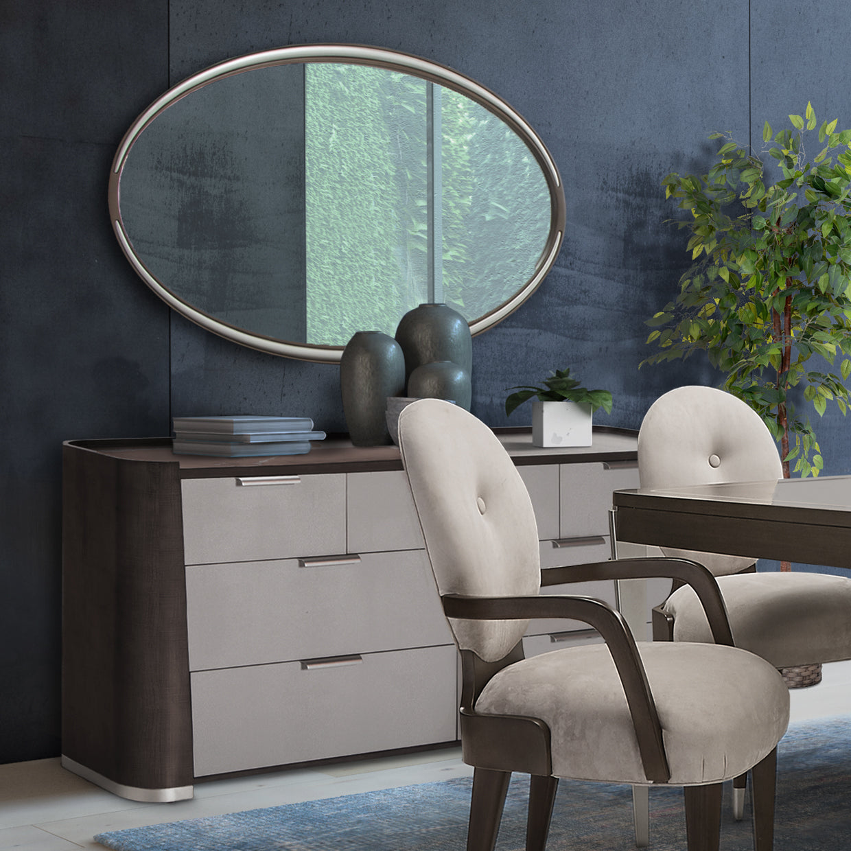 Roxbury Park Dresser with Mirror - Slate