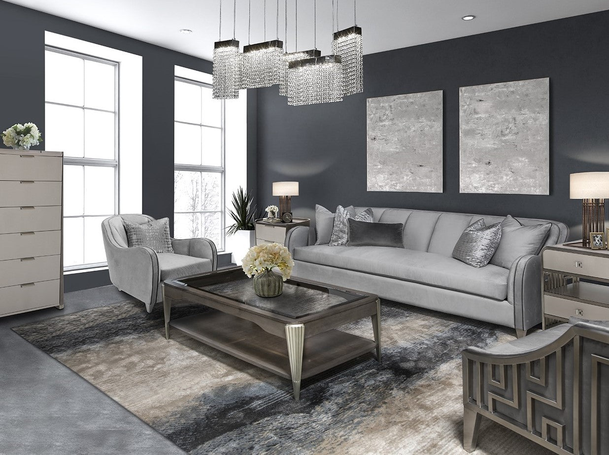 Roxbury Park Velvet Sofa - Steel/Slate