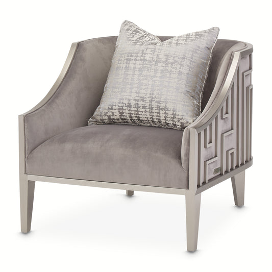 Roxbury Park Velvet Accent Chair - Gray Pearl/Stainless Steel