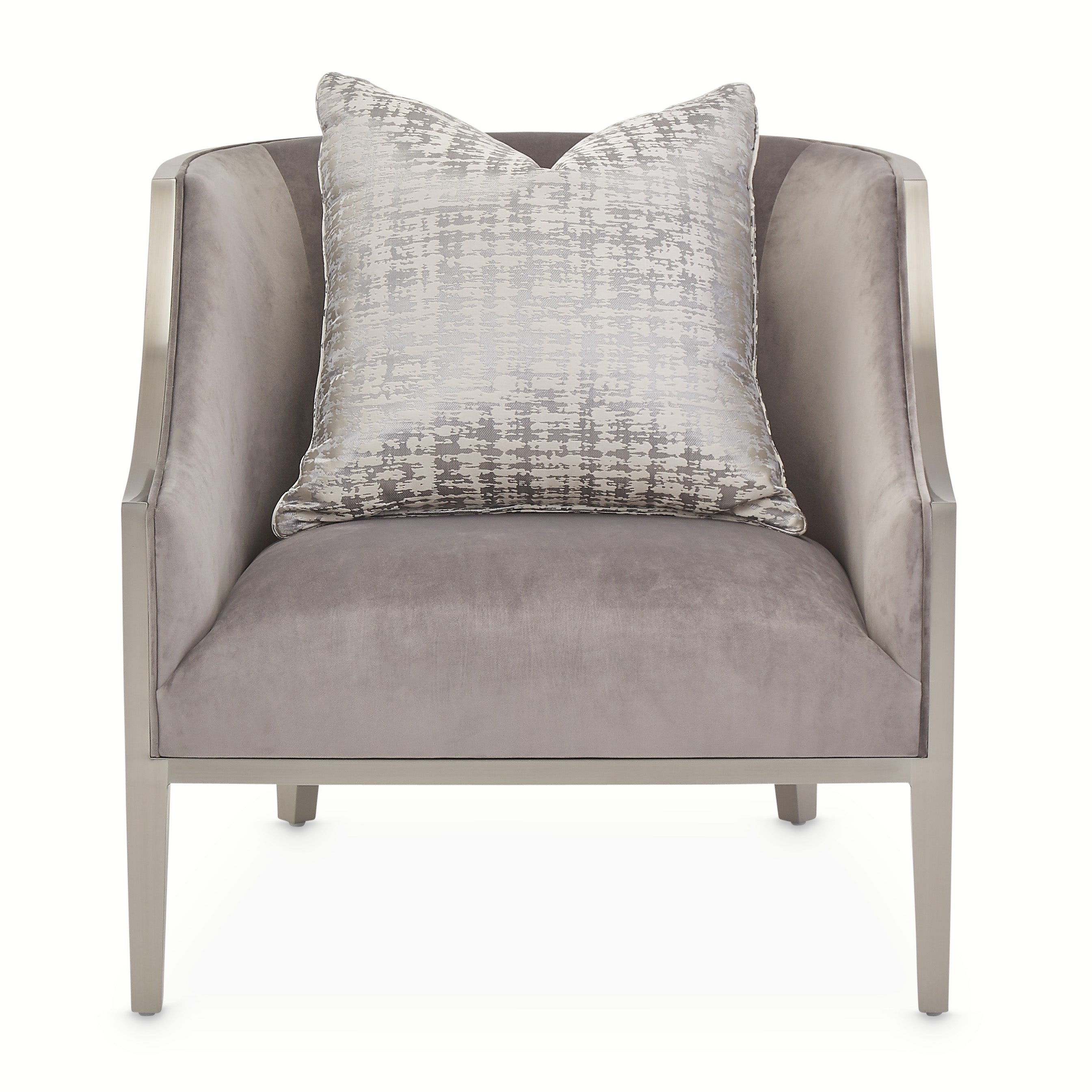 Roxbury Park Velvet Accent Chair - Gray Pearl/Stainless Steel