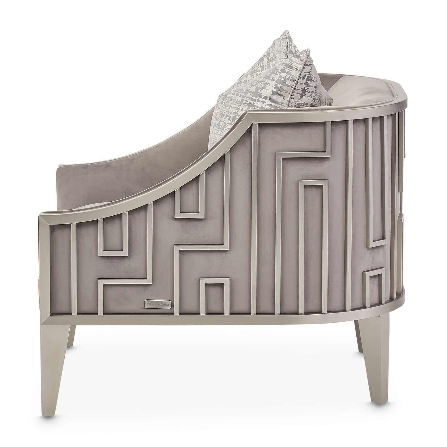 Roxbury Park Velvet Accent Chair - Gray Pearl/Stainless Steel