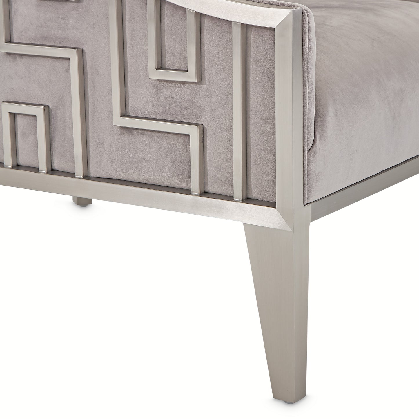 Roxbury Park Velvet Accent Chair - Gray Pearl/Stainless Steel
