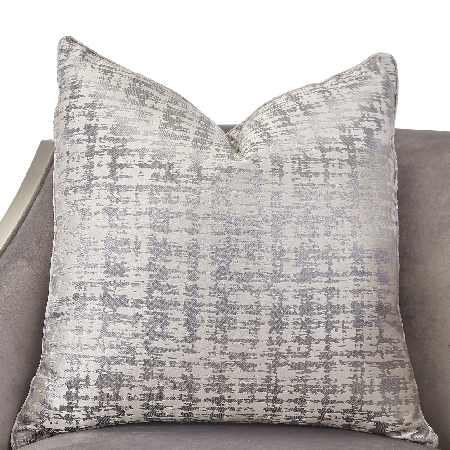 Roxbury Park Velvet Accent Chair - Gray Pearl/Stainless Steel
