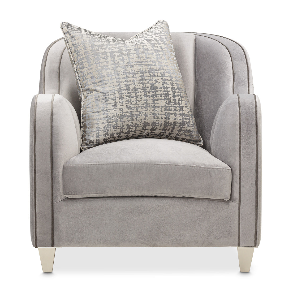 Roxbury Park Velvet Matching Chair - Steel/Slate
