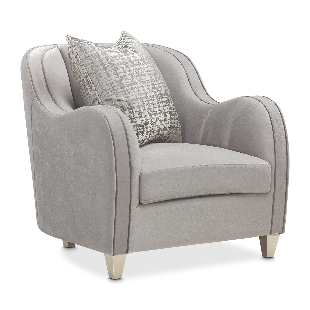 Roxbury Park Velvet Matching Chair - Steel/Slate