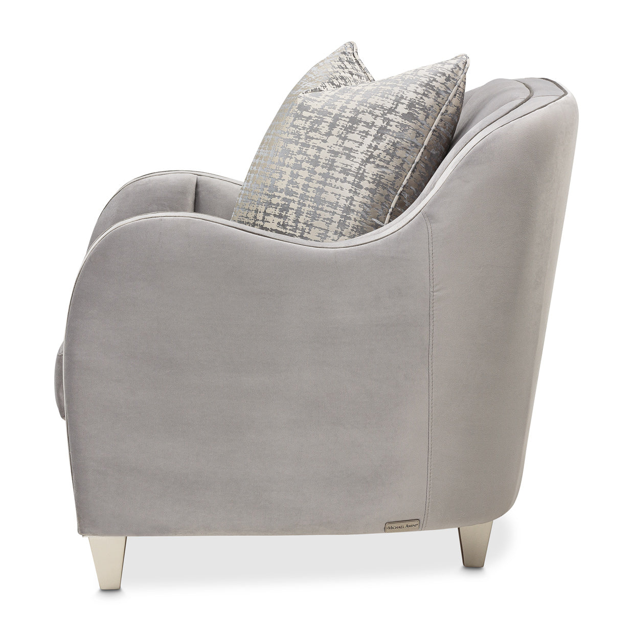 Roxbury Park Velvet Matching Chair - Steel/Slate