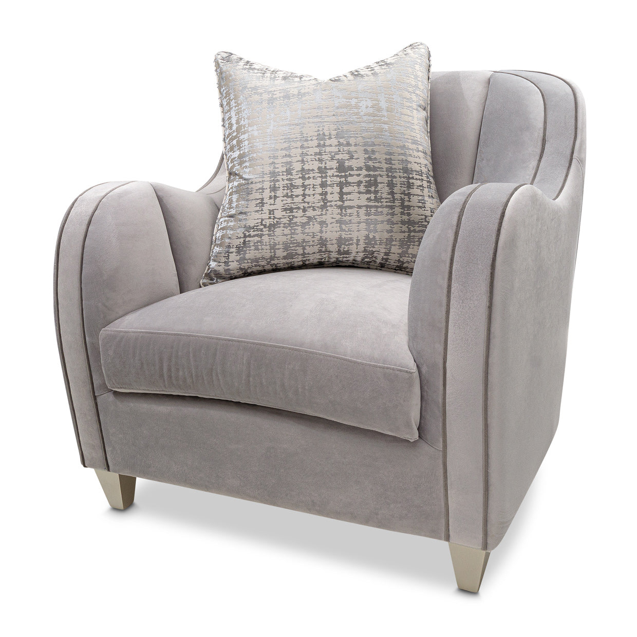 Roxbury Park Velvet Matching Chair - Steel/Slate