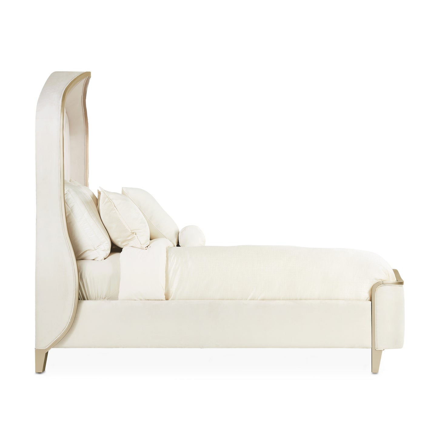 Malibu Crest Eastern King Curved Panel Bed - Chardonnay