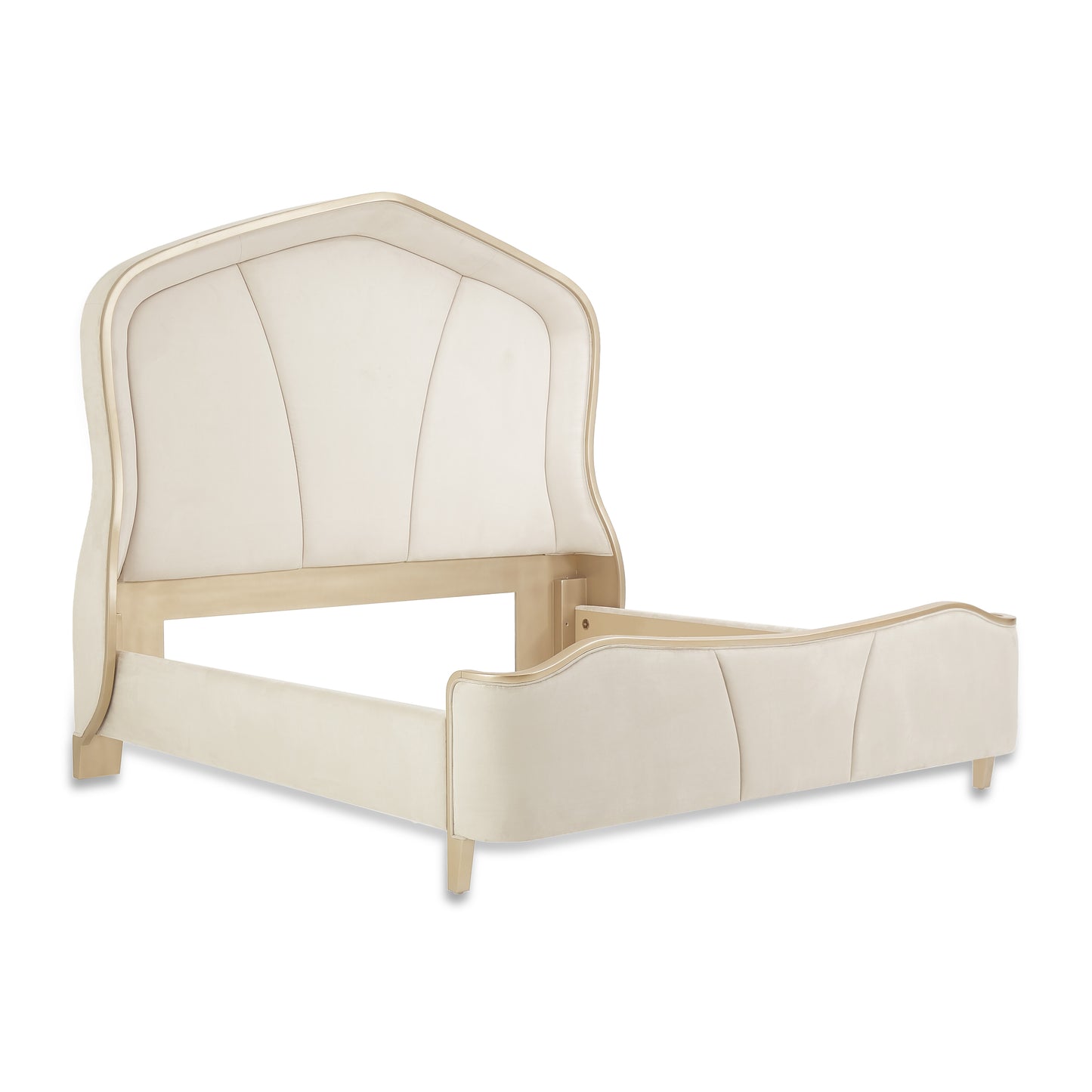 Malibu Crest Queen Curved Panel Bed - Chardonnay