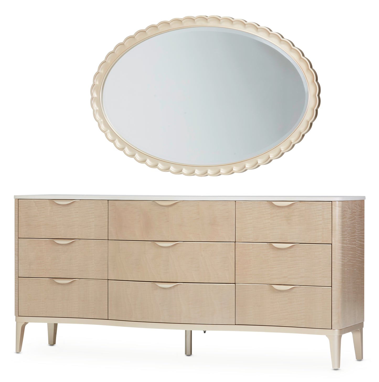 Malibu Crest Dresser with Mirror - Blush