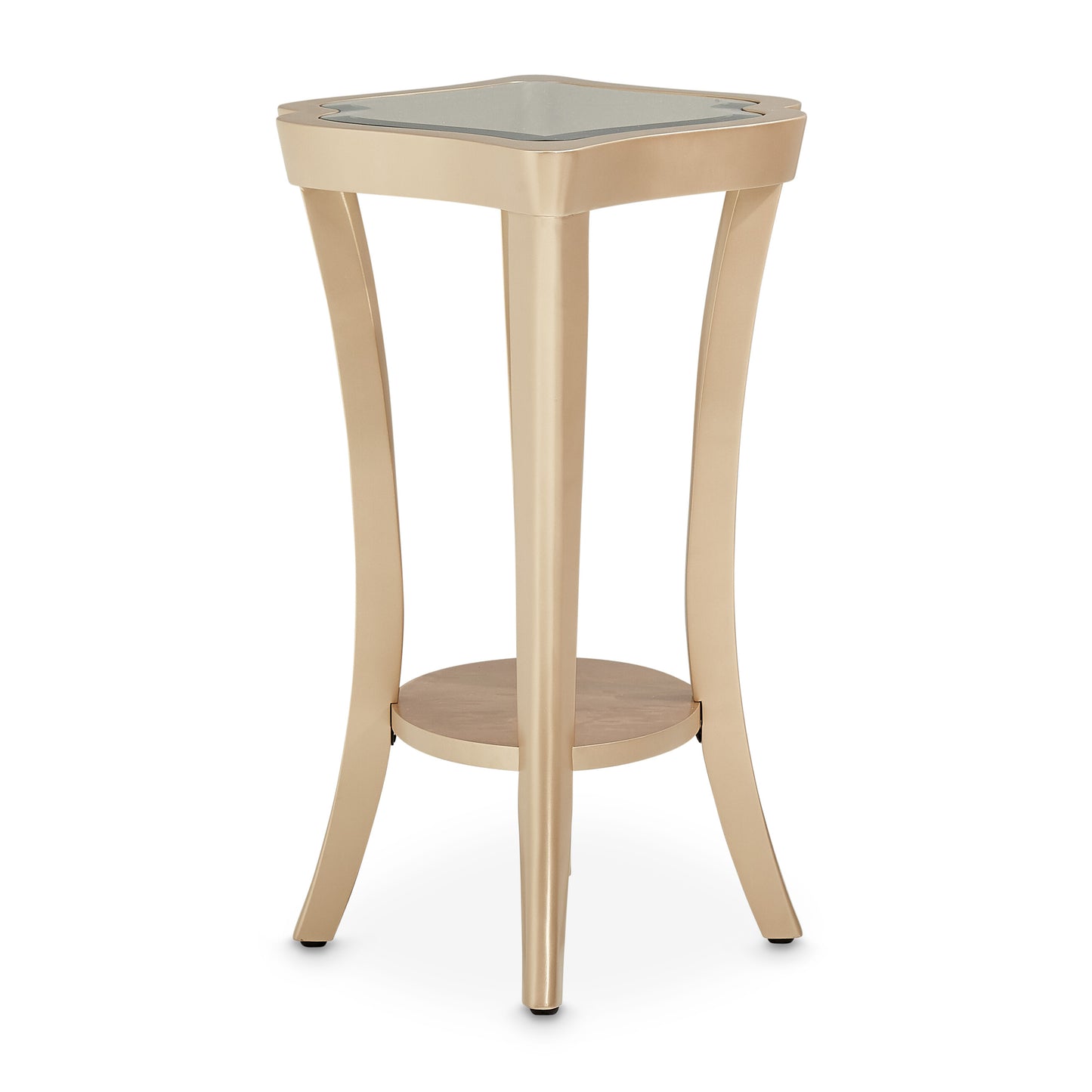 Malibu Crest End Table with Glass Top - Chardonnay