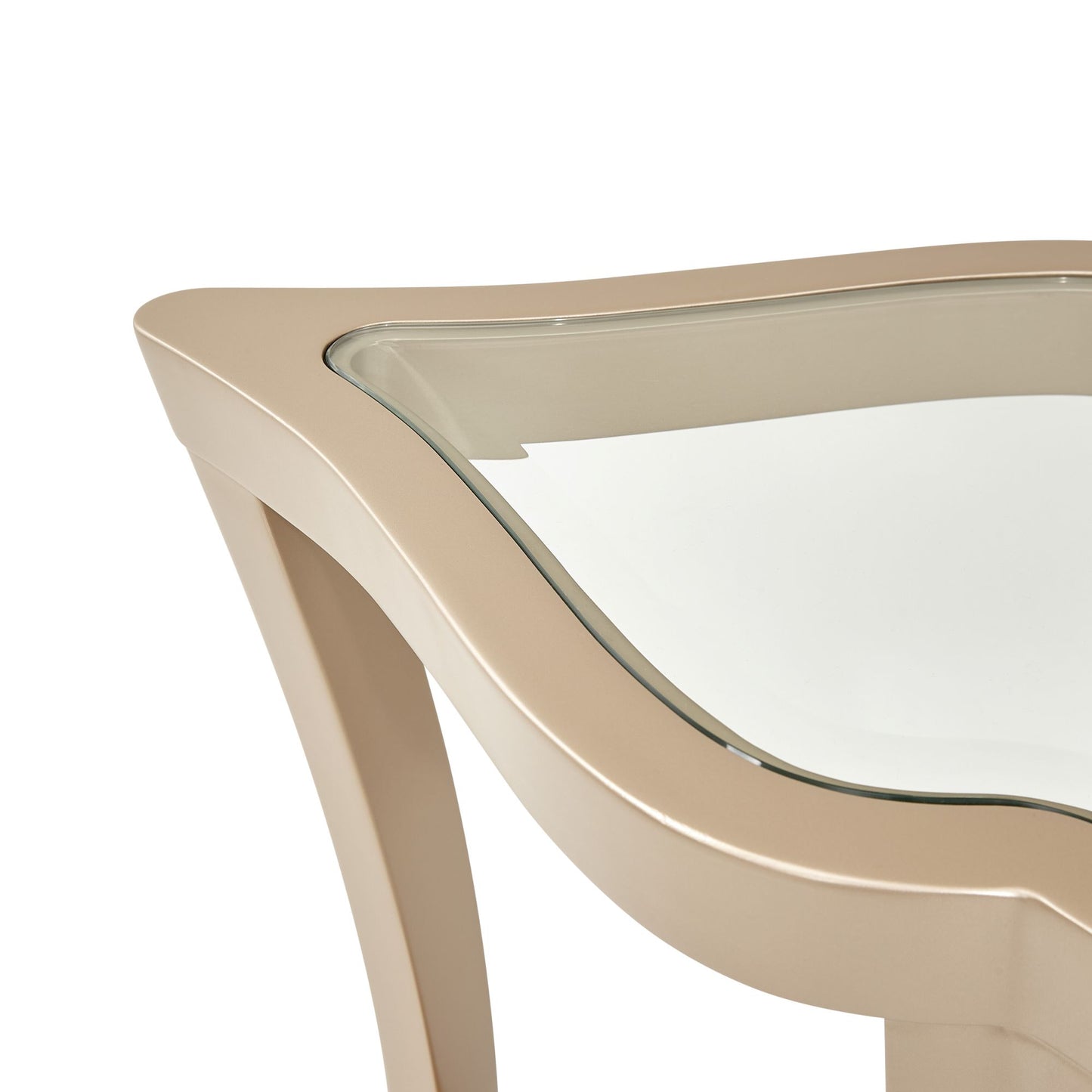 Malibu Crest End Table with Glass Top - Chardonnay