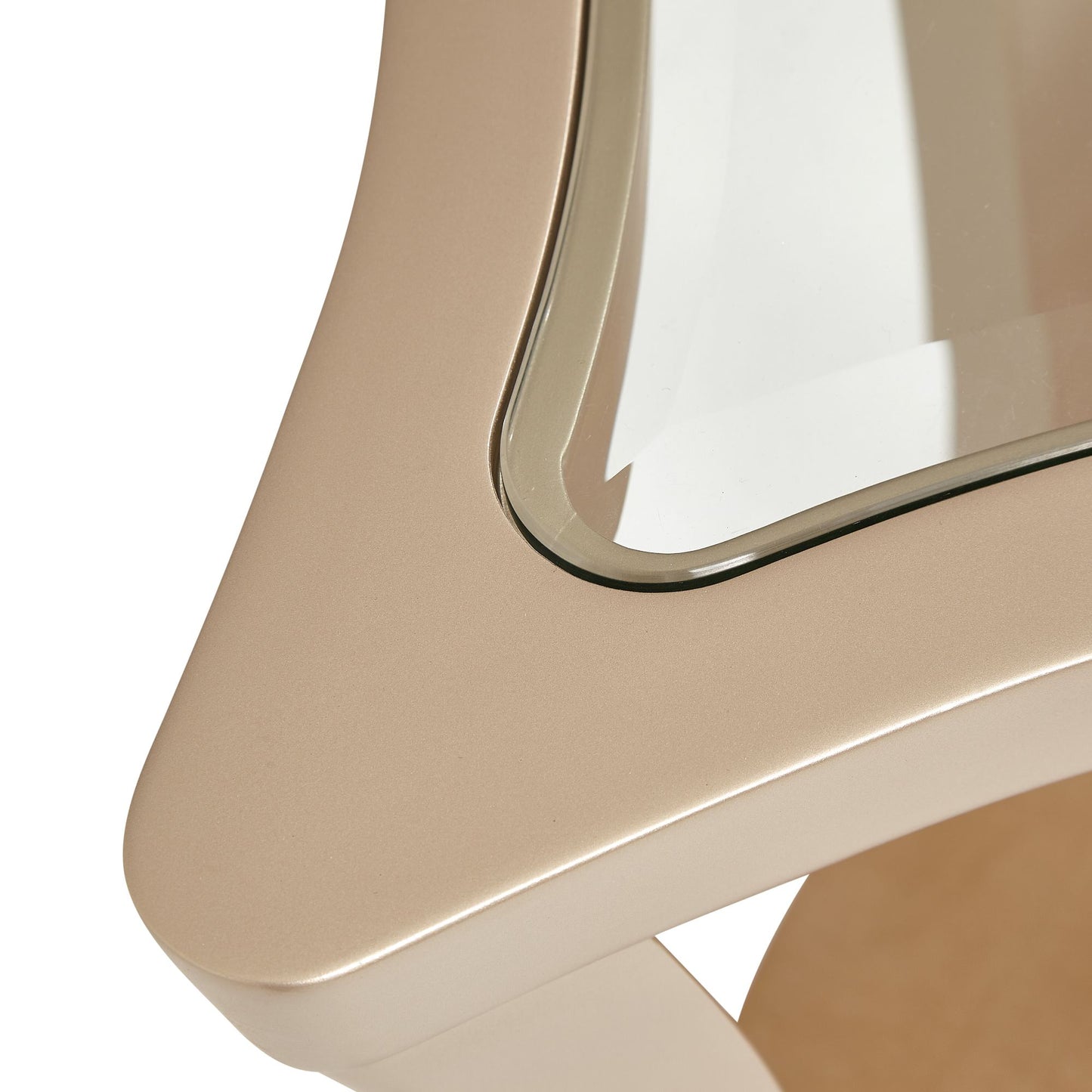 Malibu Crest End Table with Glass Top - Chardonnay
