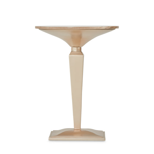 Malibu Crest Round Pedestal Tea Table - Chardonnay