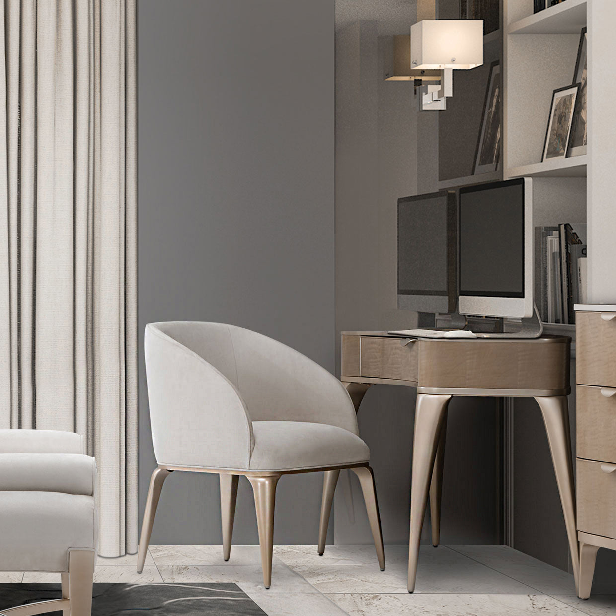 Malibu Crest Vanity Chair - Chardonnay