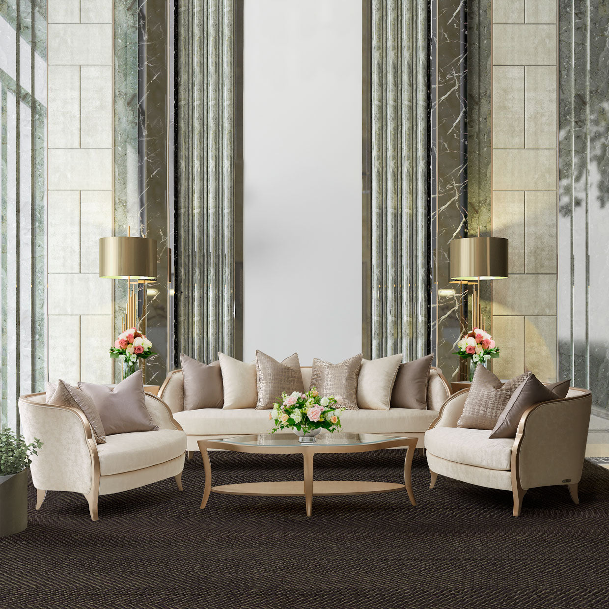 Malibu Crest Sofa - Cloud White/Chardonnay