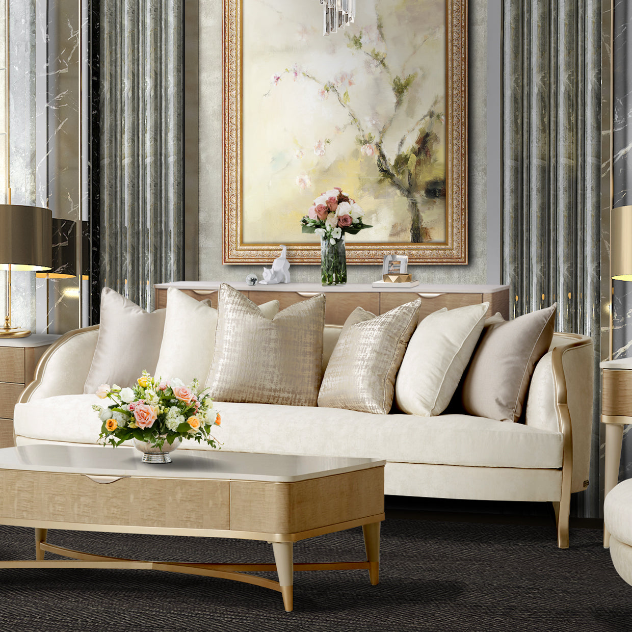 Malibu Crest Sofa - Cloud White/Chardonnay