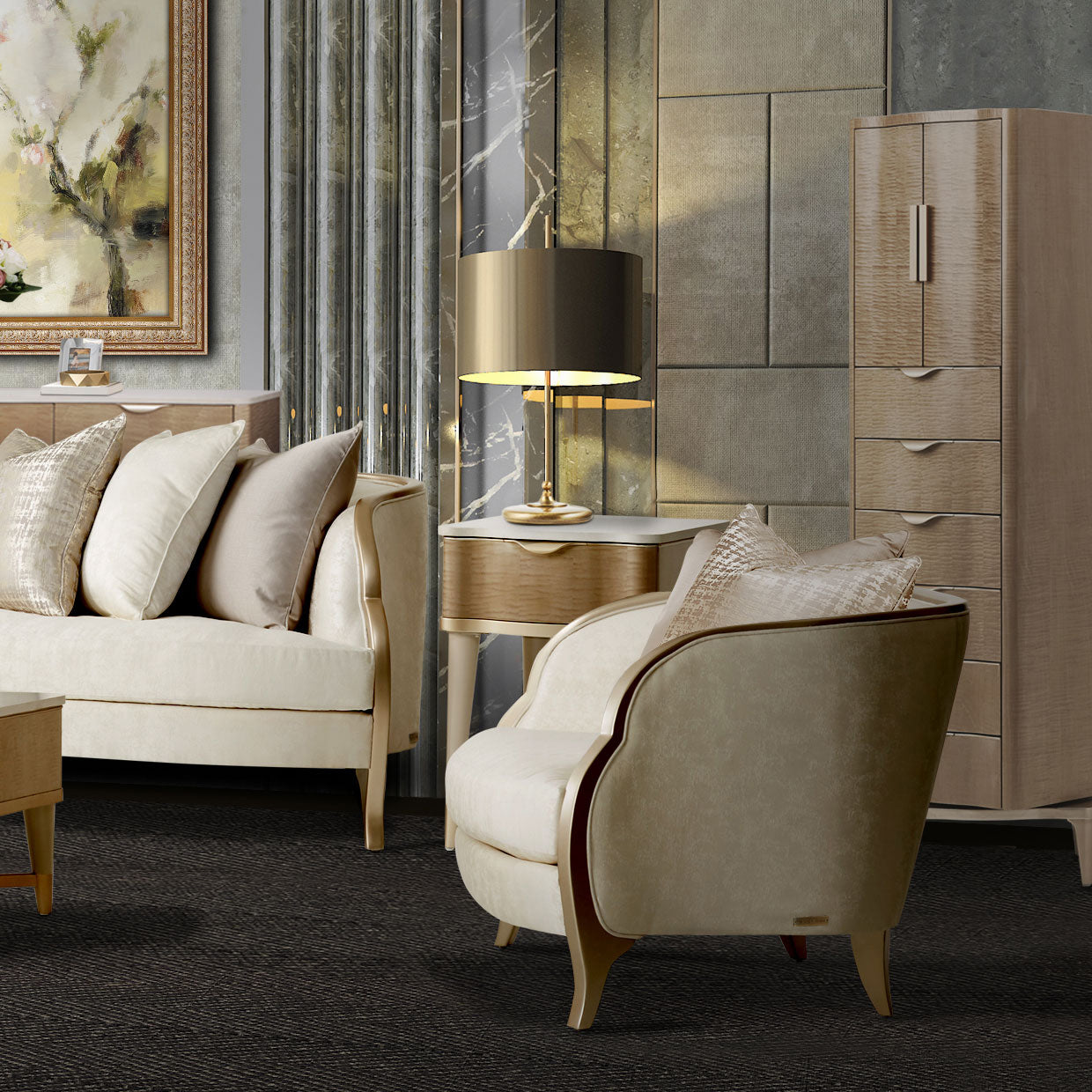 Malibu Crest Chair and Half - Cloud White/Chardonnay