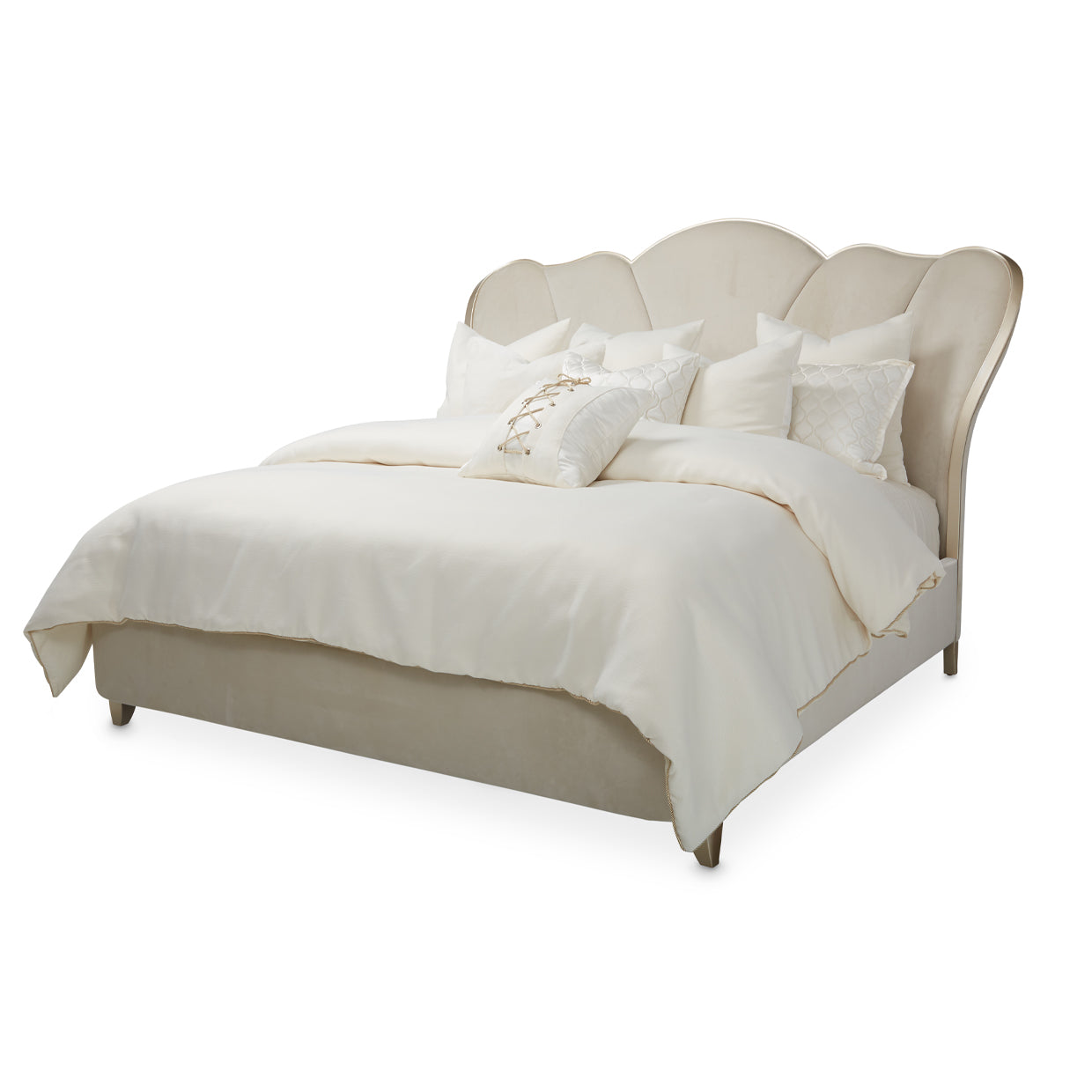 Villa Cherie Queen Channel Tufted Bed - Caramel