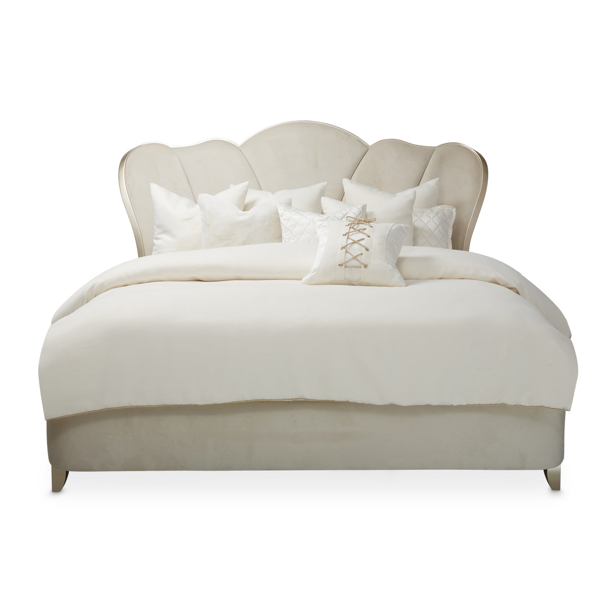 Villa Cherie Queen Channel Tufted Bed - Caramel