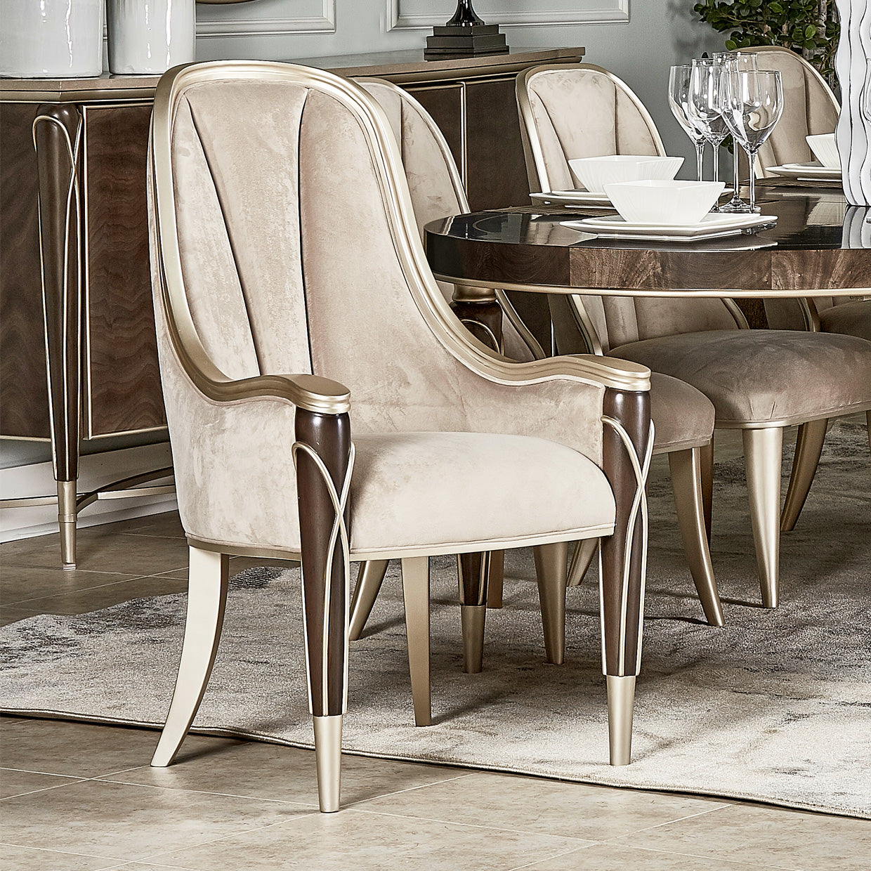 Villa Cherie Dining Arm Chair - Hazelnut