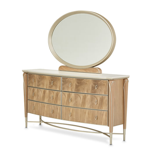 Villa Cherie Dresser and Mirror - Caramel