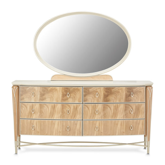 Villa Cherie Dresser and Mirror - Caramel