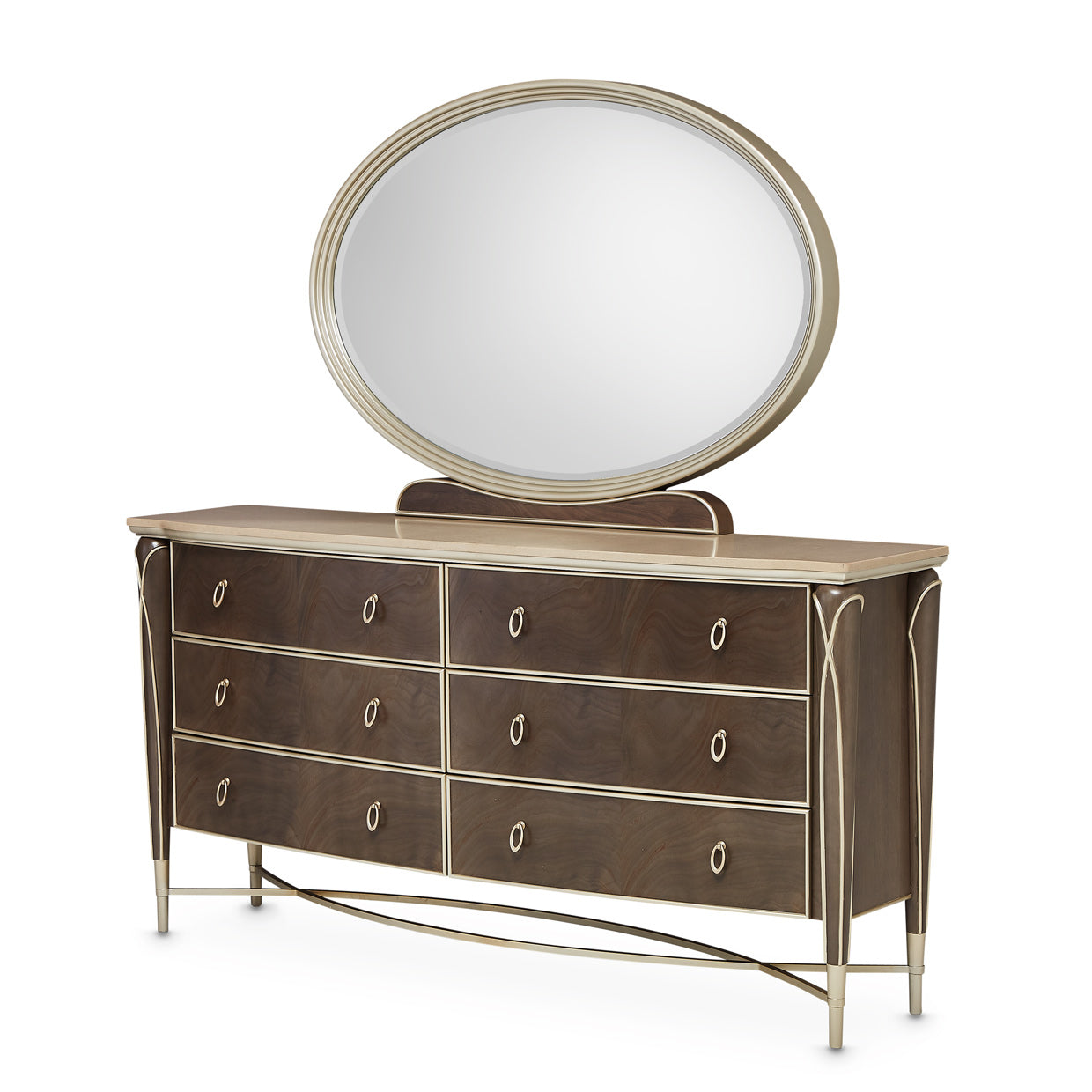 Villa Cherie Dresser & Mirror - Hazelnut