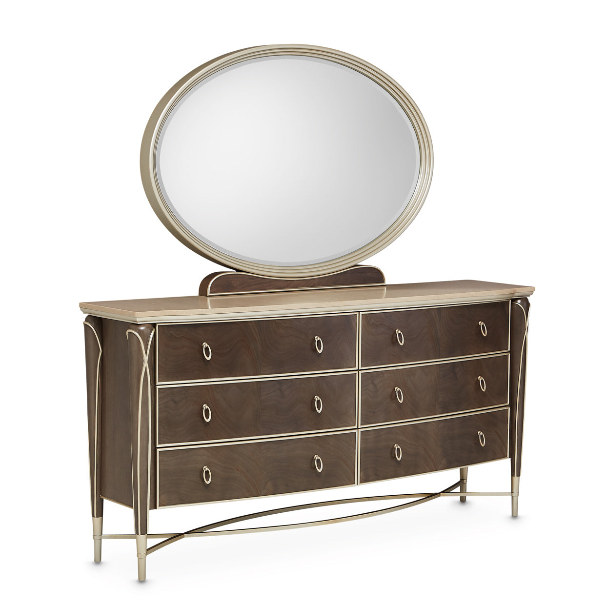 Villa Cherie Dresser & Mirror - Hazelnut