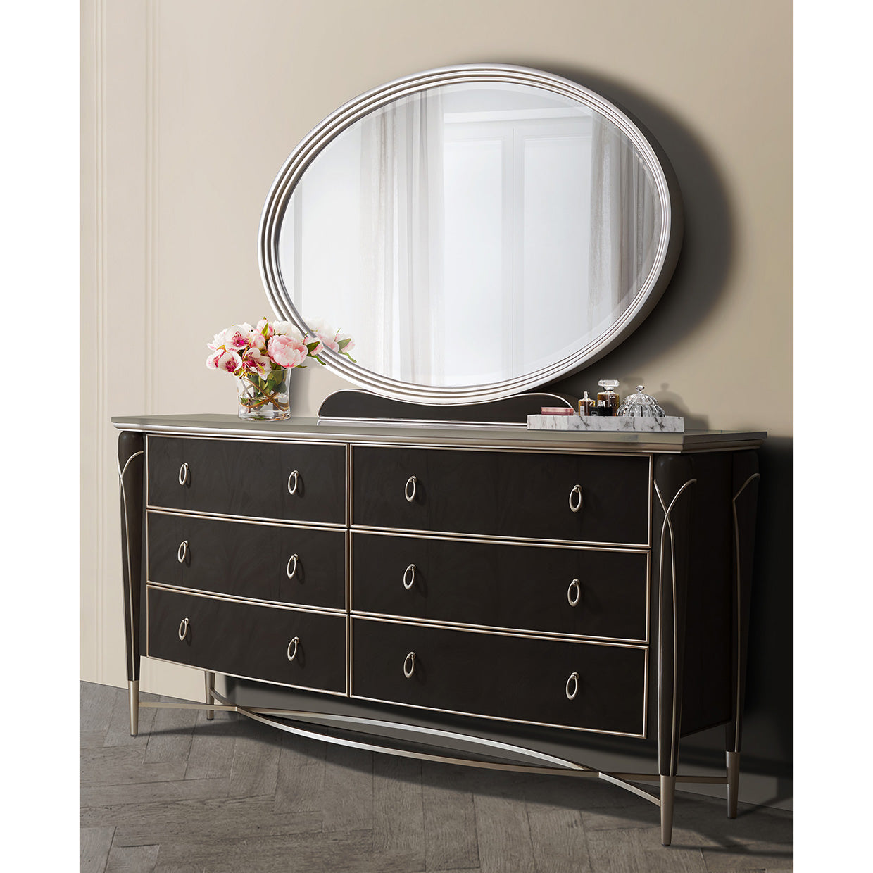 Villa Cherie Dresser & Mirror - Hazelnut