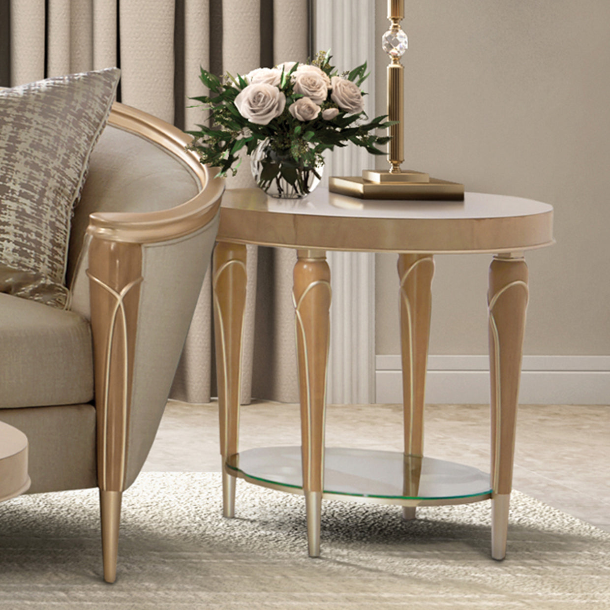 Villa Cherie End Table - Caramel