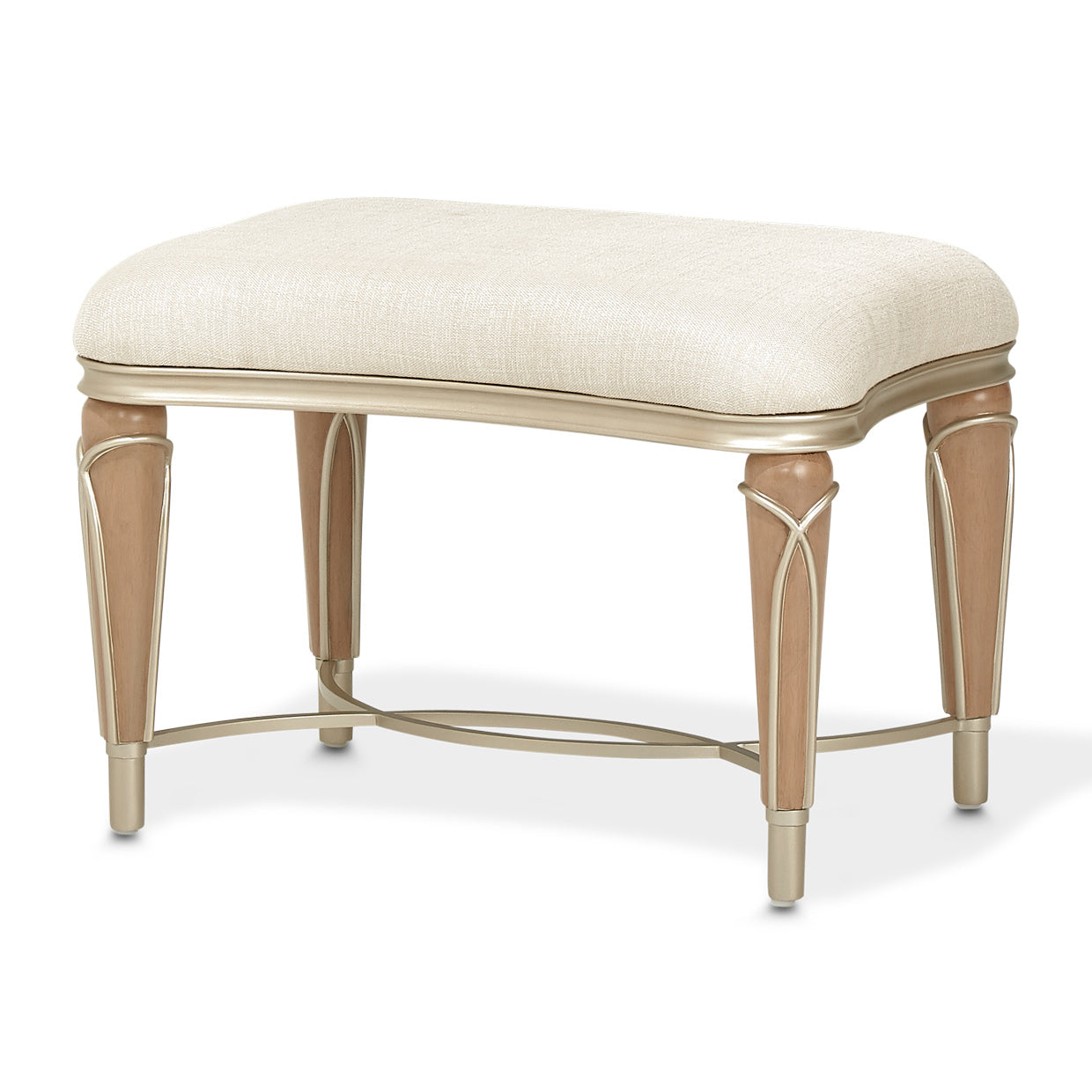 Villa Cherie Ottoman - Pearl/Caramel