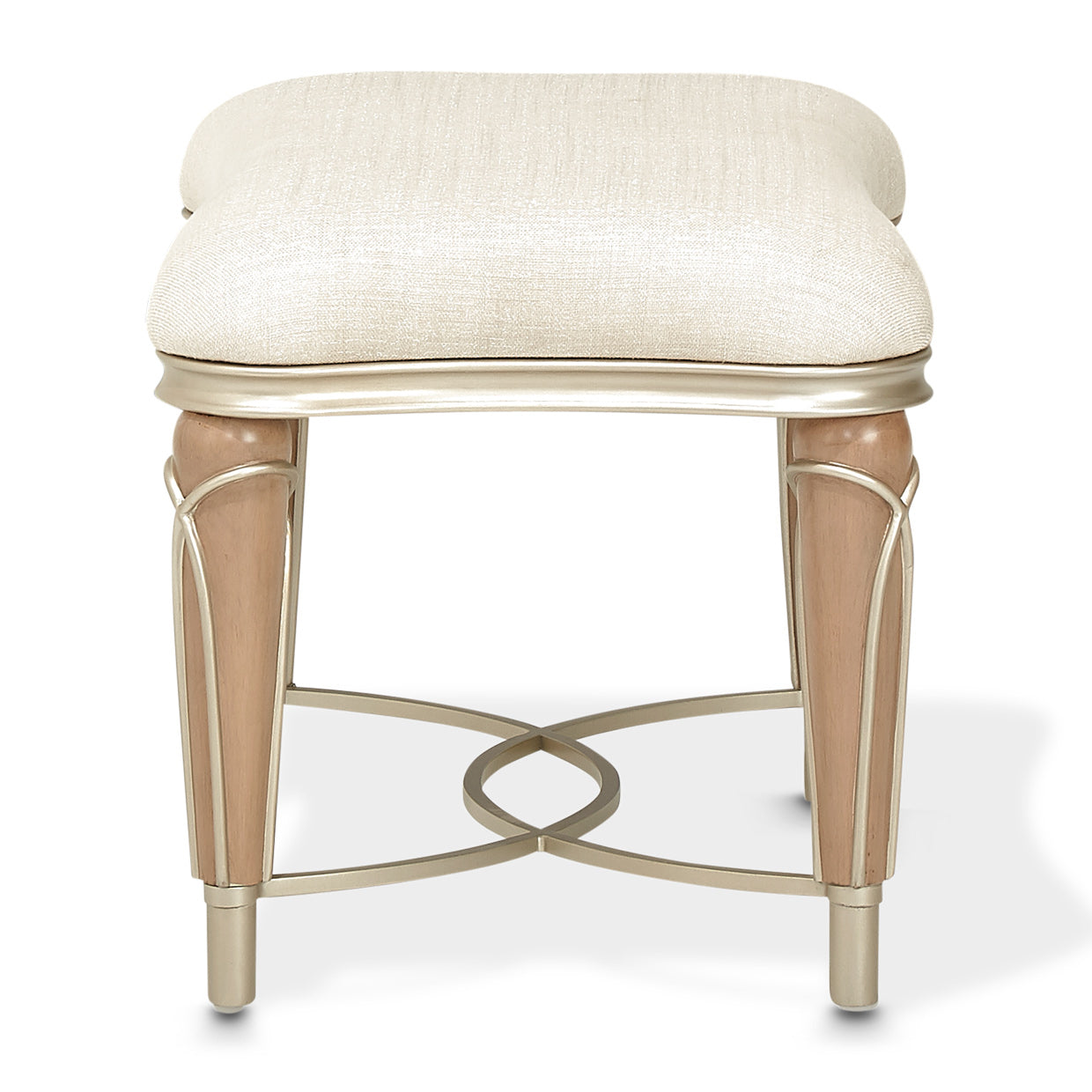 Villa Cherie Ottoman - Pearl/Caramel