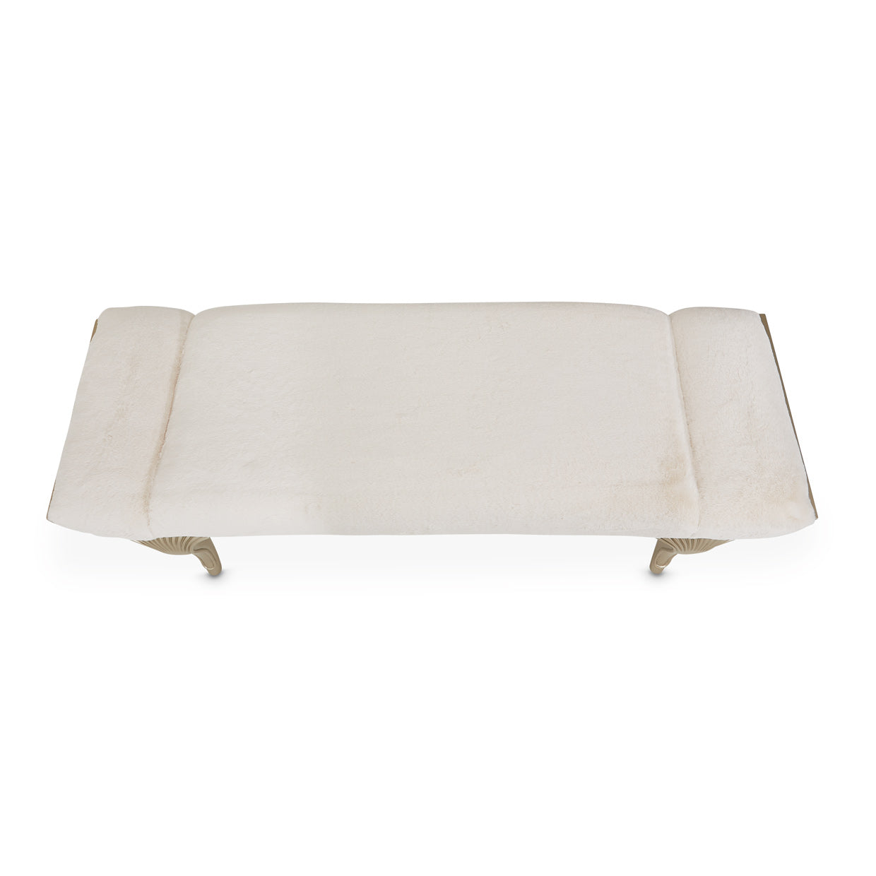Villa Cherie Faux-Fur Accent Bench - Pearl/Chardonnay