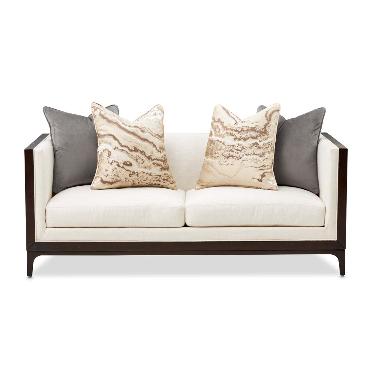 Belmont Place Loveseat - Cream/Espresso