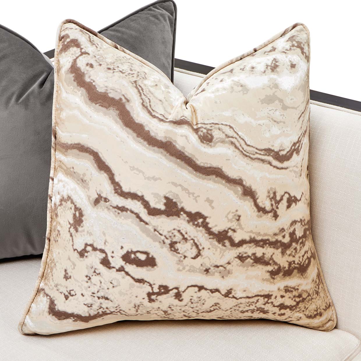 Belmont Place Loveseat - Cream/Espresso