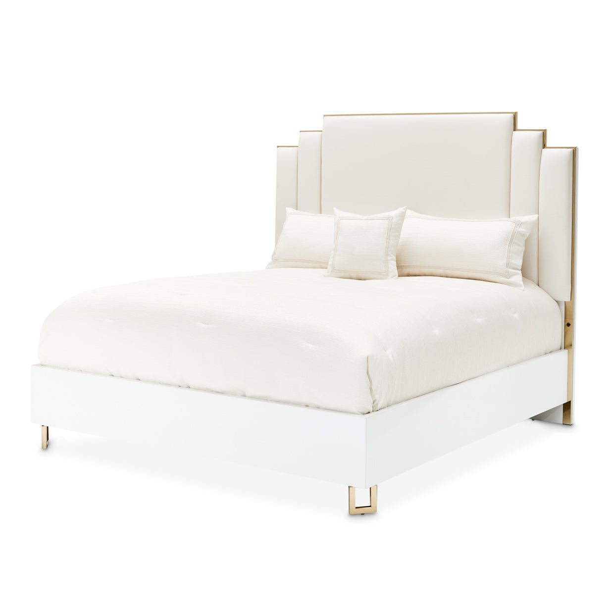 Palm Gate Queen Bed - Cloud White
