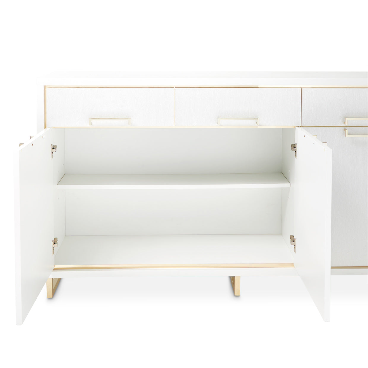 Palm Gate Sideboard with Mirror - Cloud White