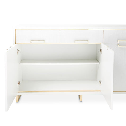 Palm Gate Sideboard with Mirror - Cloud White