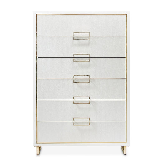 Palm Gate 6-Drawer Chest - Cloud White