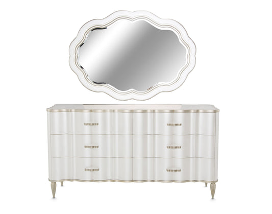 London Place Dresser with Mirror - Creamy Pearl
