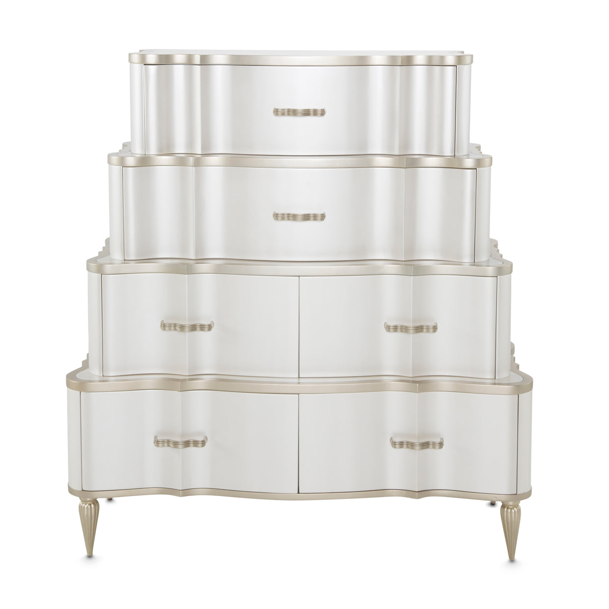 London Place 6-Drawer Tiered Chest - Creamy Pearl