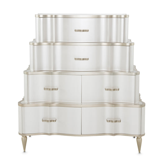 London Place 6-Drawer Tiered Chest - Creamy Pearl