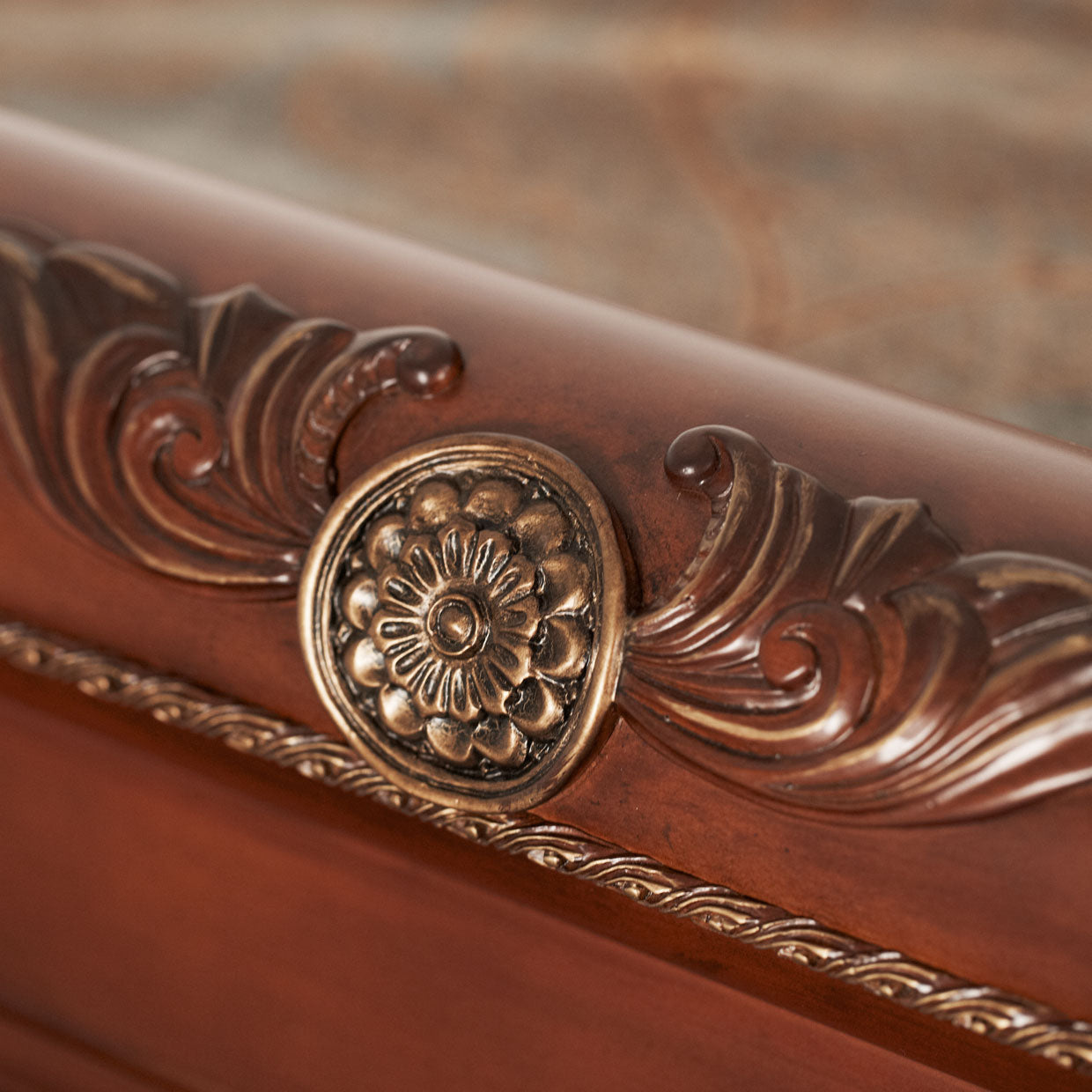 Cortina Cal. King Sleigh Bed - Honey Walnut
