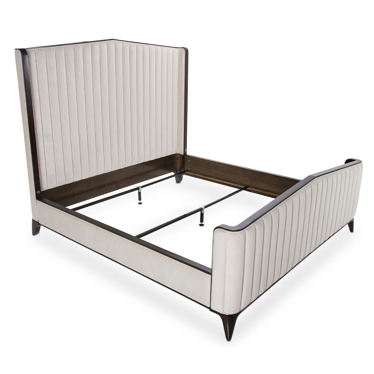 Paris Chic Eastern King Channel Tufted Panel Bed - Ivory/Espresso